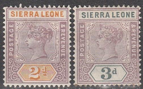 Sierra Leone #37, 39  F-VF Unused   CV $12.25  (A6412)