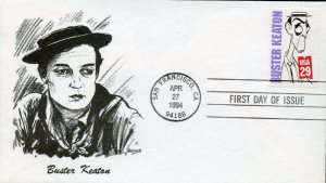 US 1994 SILENT SCREEN STARS BUSTER KEATON CACHET FIRST  DAY COVER