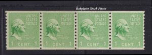 BOBPLATES #839 Washington Perf 10 Vertically Coil Strip of 4 F-VF NH