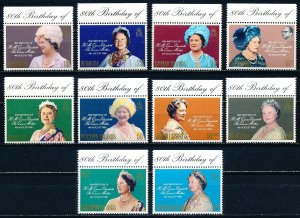 Queen Mother 80th Birthday 1980 Collection - Group of 10 MNH