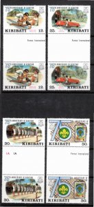 Kiribati 1982 MNH Sc 410-413 FDC Gutter pairs-1