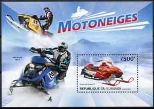 Burundi 2012 MNH Special Transport Stamps Snowmobiles Arctic Cat Firecat 1v S/S