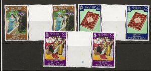 British Virgin Is 1977 Silver Jubilee set of 3 in gutter pairs sg.371-3w  MNH