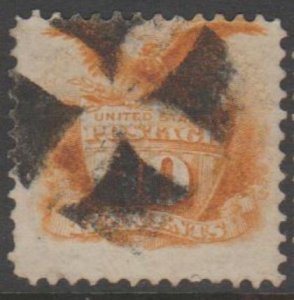 U.S. Scott #116 Fancy Cancel - Eagle & Shield Stamp - Used Single - IND