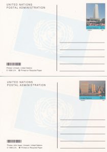 United Nations - New York # UX20-21, Postal Cards, Mint, 1/2 Cat.