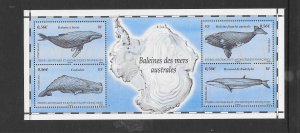 FRENCH SOUTHERN ANTARCTIC TERRITORY #445 WHALES S/S MNH