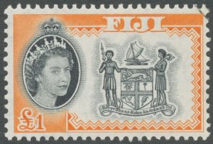 Fiji 1961 £1 black & orange SG310 CTO