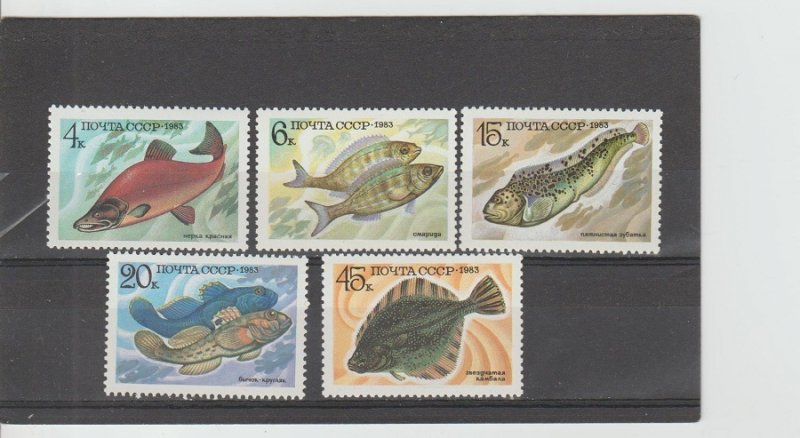 Russia  Scott#  5164-5168  MNH  (1983 Food Fish)