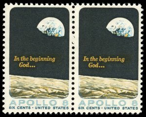 US Sc 1371 MNH PAIR - 1969 6¢ Apollo 8 -  See Scan