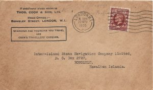 London, England to Honolulu, Hi 1935 Surface mail (48996)