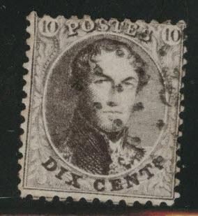 Belgium Scott 14 Used 1865 