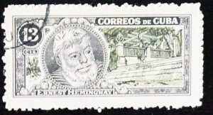 CUBA Sc# 816  ERNEST HEMINGWAY writer 13c HEMINGWAY MUSEUM  1963 used