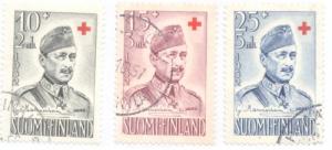 Finland Sc B114-16 1952 Mannerheim Red Cross stamps used
