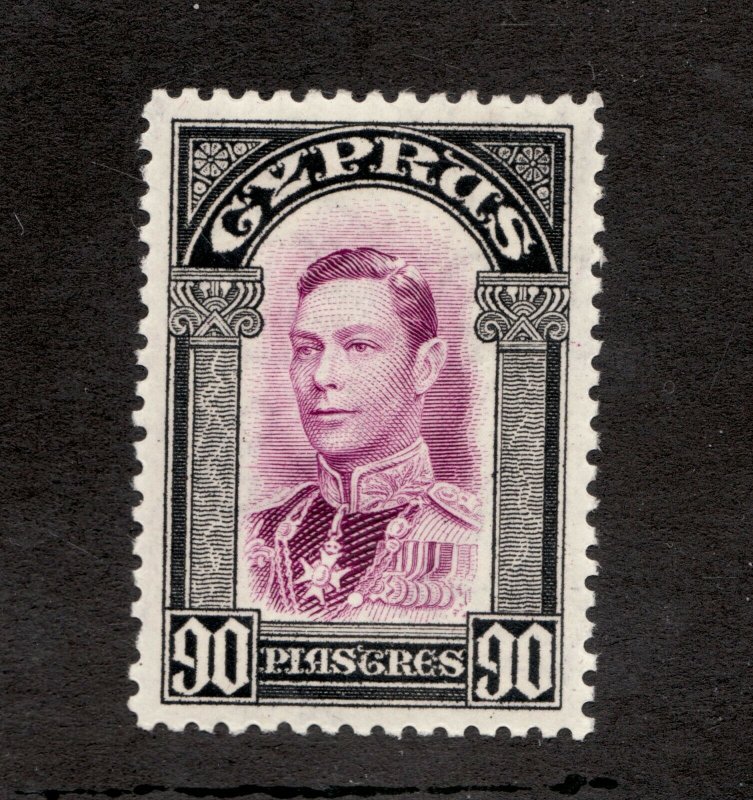 Sc154 / SG162  - Cyprus - 90p - George VI - 1938 - MH - superfleas - cv$37