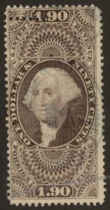 USA 1st Issue Revenue Scott R80c Misperf Top $1.90 Foreign Exchange Washi 108153