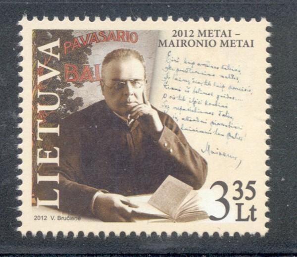 Lithuania Sc 970 2012 Maironis Poet stamp mint NH