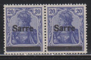 Germany,  Saar,  20pf Overprinted (SC# 8) MNH PAIR