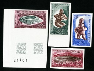 Dahomey Stamps # C85-8 XF OG NH Imperforate Set