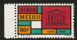 MEXICO Scott C321c MNH** perf 11x10.5 1966 UNESCO  airmail  