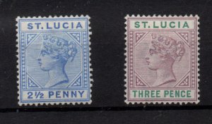 St. Lucia QV 2 1/2d SG46 & 3d SG47 fine mint LHM WS36373