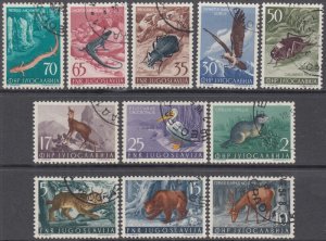 YUGOSLAVIA Sc # 398-408 MNH USED MISSING HI-VALUE - WILDLIFE