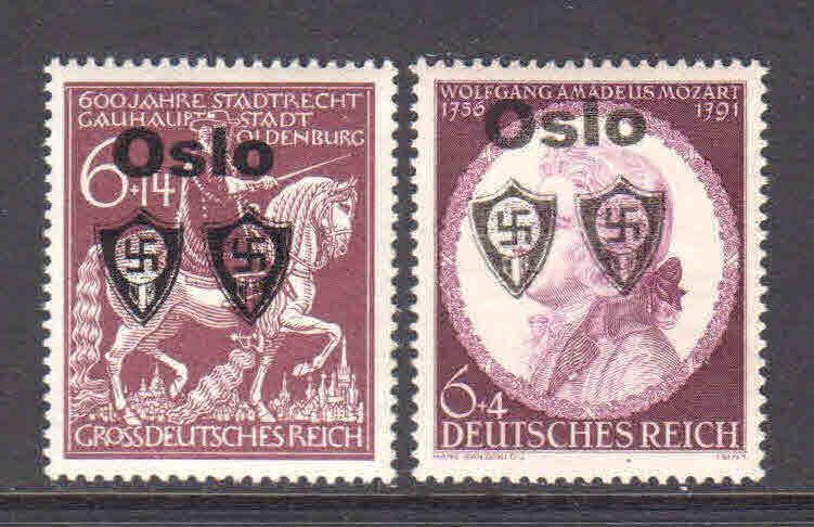 GERMANY OSLO FELDPOST LOCAL OVERPRINT OG NH VF x2 #1 BEAUTIFUL GUM $$$$$$$