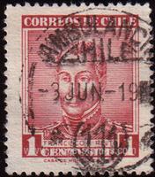 Chile SG#491 Used - 1960 1c. - Personalities, Portraits