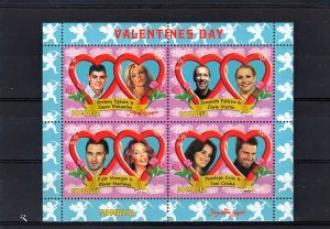 Somalia 2004  VALENTINE'S DAY-KYLIE MINOGUE Sheetlet (4) Perforated MNH VF