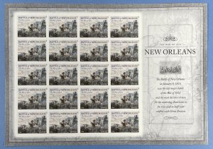 Scott 4952 WAR OF 1812 - NEW ORLEANS Pane of 20 US Forever Stamps MNH 2015