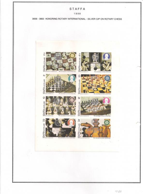 SCOTLAND - STAFFA - 1998 - Rotary Silver o/p Chess - Imperf 8v  Sheet - MLH