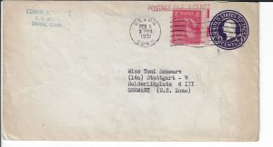 US 1951 Short-paid U436 w/ Prexy for postage due, #806. Devon CT to US Zone(c331