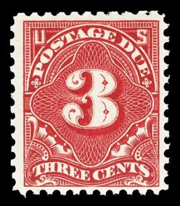 Scott J63 1917 3c Postage Due Perforated 11 Issue Mint F-VF OG NH Cat $35