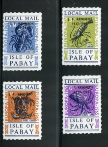 GREAT BRITAIN LOCAL ISLE OF PABAY SET OVPRINTED J.F. KENNEDY MINT NH
