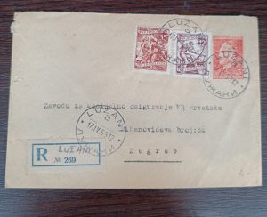 Yugoslavia 1953 Croatia, uprated 3 din. Tito stationery, Luzani to Belgrade