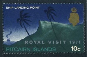 Pitcairn 118, MNH. Michel 118. Royal Visit 1971. Ship Landing Point, Palms.