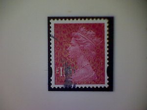 Great Britain, Scott #MH386, used(o), 2011, Machin: Queen Elizabeth II, £1, ruby