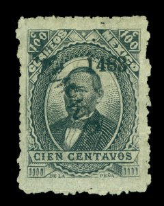 MEXICO 1882 JUAREZ 100c black - Tampico(14) district - Scott# 144 mint MH