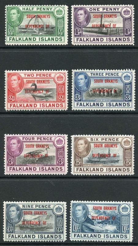 Falkland Islands SGB1s/8s 1944/5 KGVI Set of 8 Ovp South Orkneys Dependency Of 