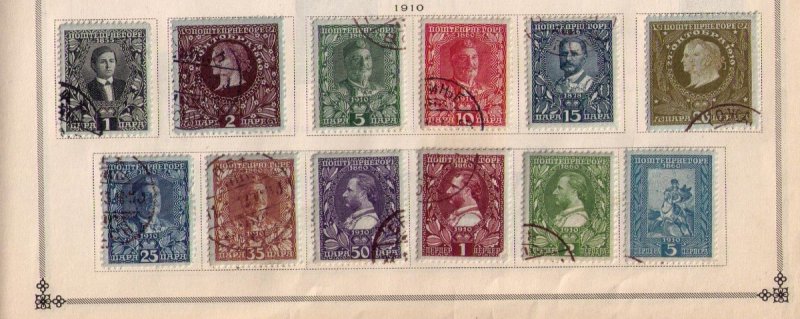 Montenegro Sc 87-98 (1910) Kingdom SeriesA Complete SetOn A Sc Page Used F-VF