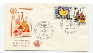D24459 UNICEF Children Drawings FDC Belgium Brielen