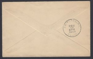 US Sc 334 - 1909 Diagonal BISECT on cover to Smithton Pa, w/ APS cert