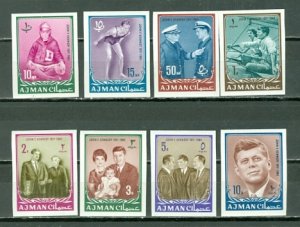 AJMAN KENNEDY IMPERF. SET #19-26...MNH...$17.50