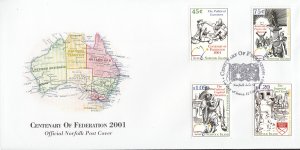 Norfolk Island 2001 FDC Sc #722-730 Set of 9 Centenary of Australian Federation