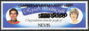 Nevis SG346 1985 Royal Visit Overprint DOUBLE U/M