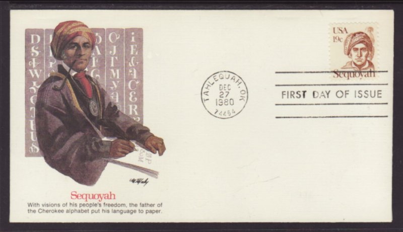 US 1859 Sequoyah Fleetwood U/A FDC