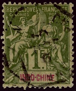 Indo-China SC#20 Used F-VF. SCV$40.00.Worth a close look!!