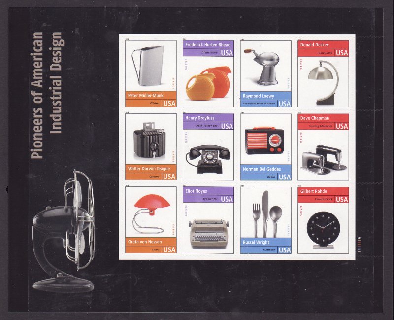 USA-Sc#4546- id12-unused NH sheet-American Industrial Design-2011-