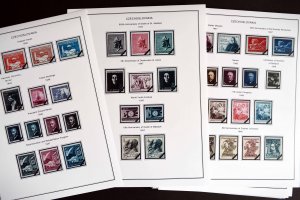 COLOR PRINTED CZECHOSLOVAKIA 1945-1955 STAMP ALBUM PAGES (52 illustrated pages)