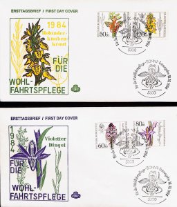 pz13, Germany FDC 1984 orchids flowers