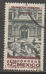 MEXICO 918, $5P 50th ANNIV OF REVOLUTION, CENTRAL BANK. USED. VF. (748)